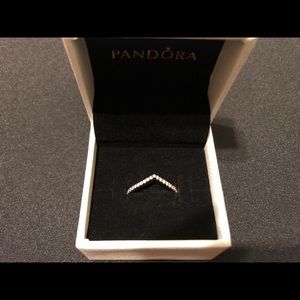 Sparkling wishbone ring